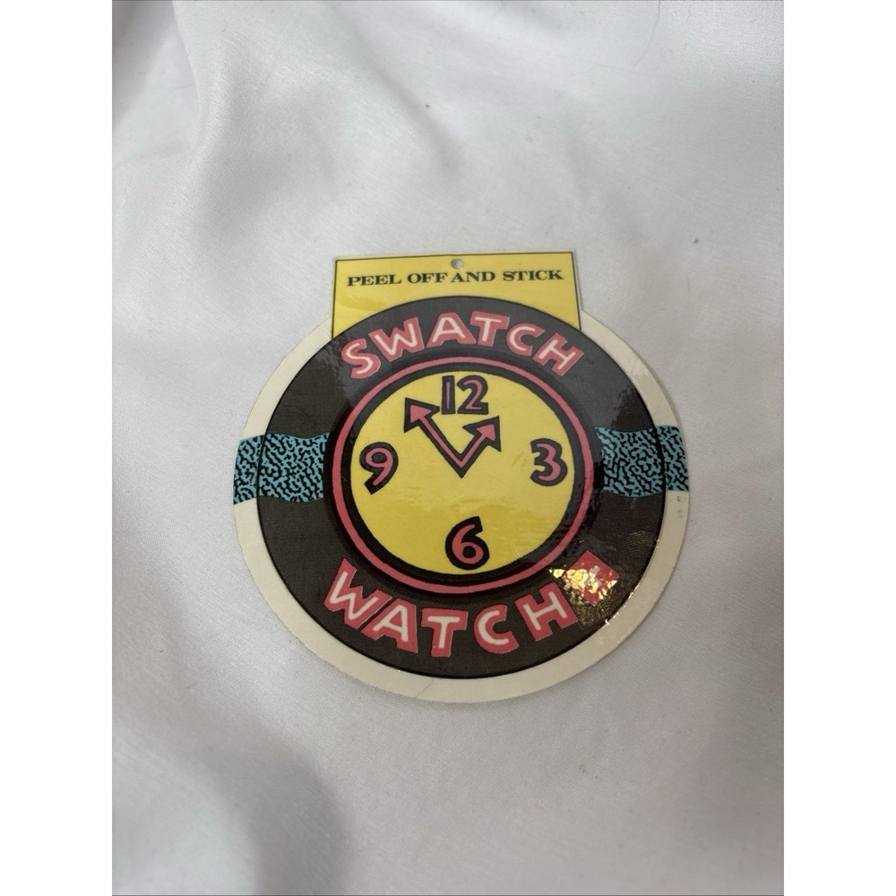 Vintage 80's Swatch Watch Funwear Sticker Peel‎ And Stick Rare Promo Label Ad